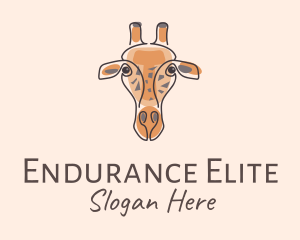 Giraffe Head Safari logo design