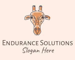 Giraffe Head Safari logo design