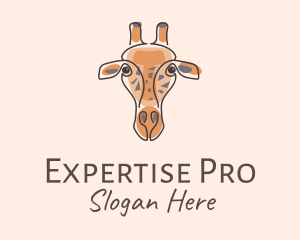 Giraffe Head Safari logo design