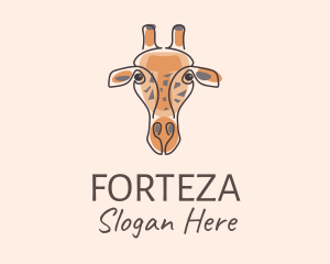 Giraffe Head Safari logo design