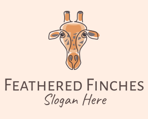 Giraffe Head Safari logo design