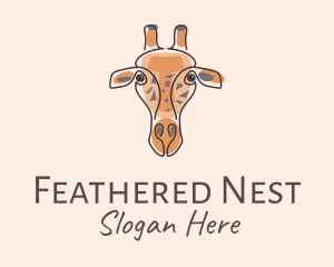 Giraffe Head Safari logo design