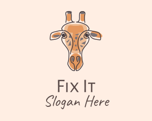 Giraffe Head Safari logo design