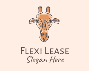 Giraffe Head Safari logo design