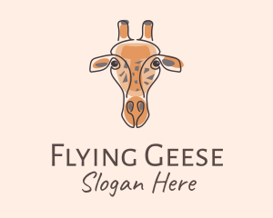 Giraffe Head Safari logo design