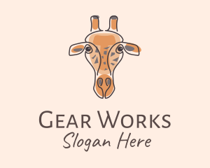 Giraffe Head Safari logo design