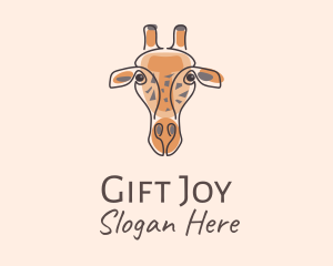 Giraffe Head Safari logo design