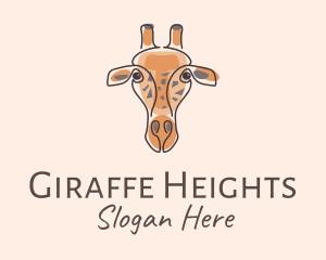 Giraffe Head Safari logo design