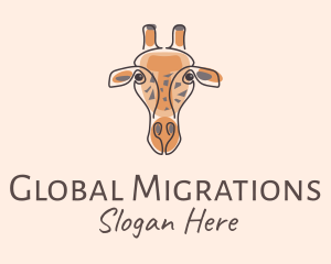 Giraffe Head Safari logo design