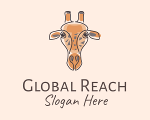 Giraffe Head Safari logo design