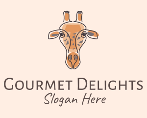 Giraffe Head Safari logo design