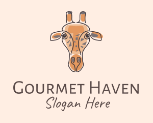 Giraffe Head Safari logo design