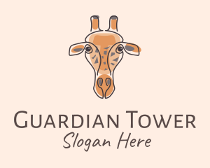 Giraffe Head Safari logo design