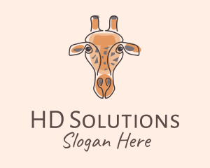 Giraffe Head Safari logo design