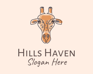 Giraffe Head Safari logo design