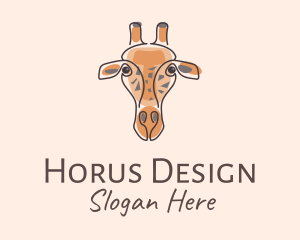 Giraffe Head Safari logo design