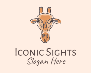 Giraffe Head Safari logo design