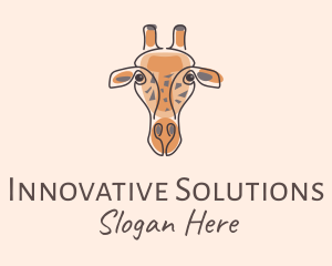 Giraffe Head Safari logo design