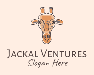 Giraffe Head Safari logo design