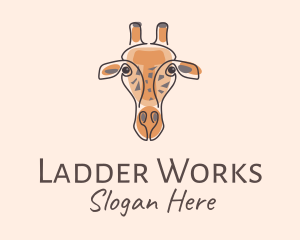 Giraffe Head Safari logo design