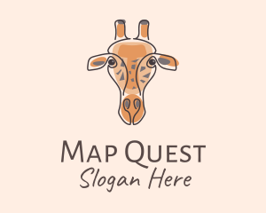 Giraffe Head Safari logo design