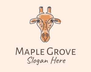 Giraffe Head Safari logo design