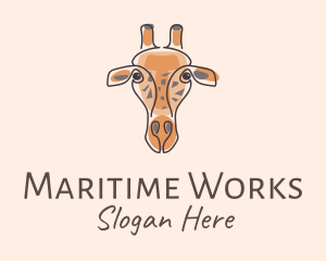 Giraffe Head Safari logo design