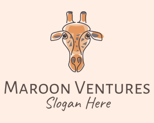 Giraffe Head Safari logo design