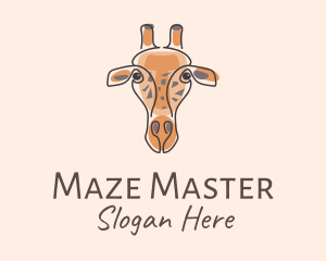 Giraffe Head Safari logo design