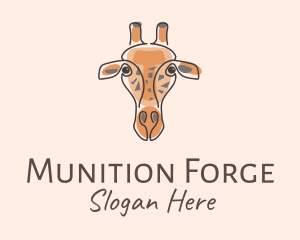 Giraffe Head Safari logo design