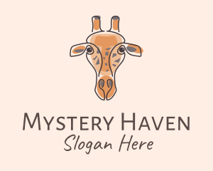 Giraffe Head Safari logo design