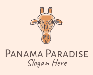 Giraffe Head Safari logo design