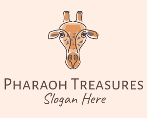 Giraffe Head Safari logo design