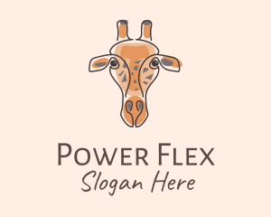 Giraffe Head Safari logo design