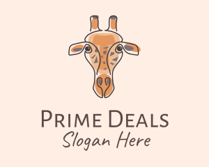 Amazon - Giraffe Head Safari logo design