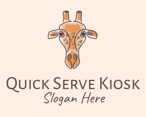 Giraffe Head Safari logo design