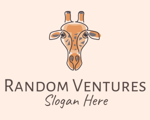 Giraffe Head Safari logo design