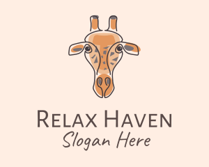 Giraffe Head Safari logo design