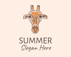 Giraffe Head Safari logo design