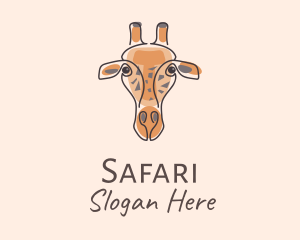 Giraffe Head Safari logo design
