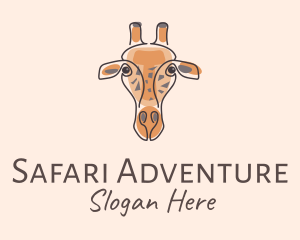 Giraffe Head Safari logo design