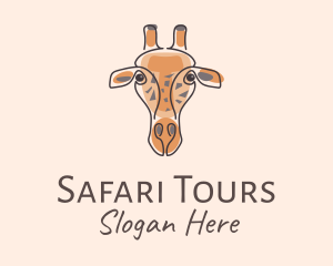 Giraffe Head Safari logo design