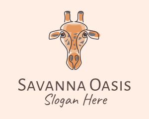 Giraffe Head Safari logo design