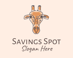 Giraffe Head Safari logo design