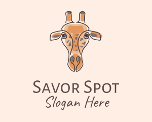 Giraffe Head Safari logo design