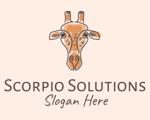 Giraffe Head Safari logo design