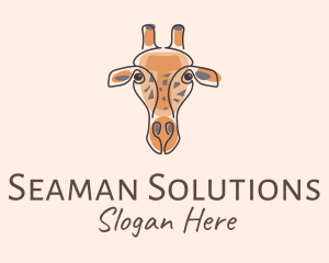 Giraffe Head Safari logo design