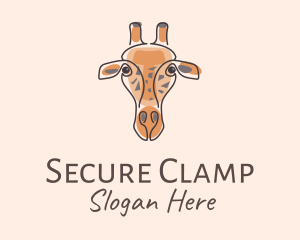 Giraffe Head Safari logo design