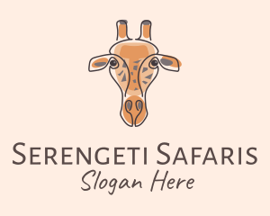 Giraffe Head Safari logo design