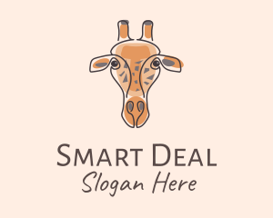 Giraffe Head Safari logo design